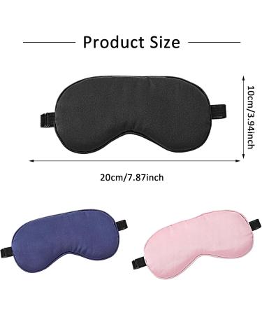 Buy Silk Eye Masks for Sleep - Adjustable Strap 3 Pack Soft Satin Sleep Masks for Women & Men | Travel Blackout Eye Cover - Buy Online on GoSupps.com