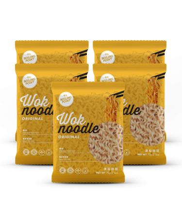 BOILING POINT Wok Noodle Package, Healthy Asian Ramen, No Preservatives, Non-Fried Instant Noodles, Stir Fry, Value Bundle Set Includes Original BP Wok Noodles, 2.1 oz.(Pack of 5)