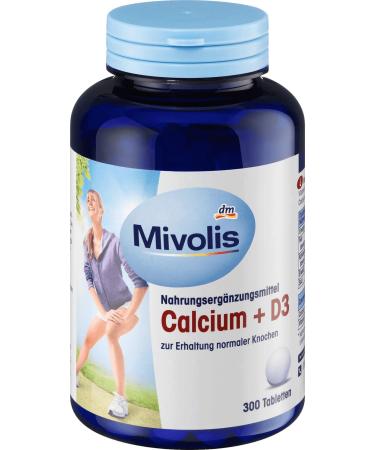 Mivolis Calcium + D3 Tablets - Dietary Supplement 300 pcs | Germany