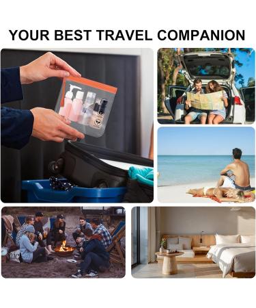 ECOHUB Airport Security Liquids Bag 20x20cm (2 pcs) - Airline Approved Clear Toiletry Bag for Travel - Orange with Carrying Handle - Buy Online on GoSupps.com