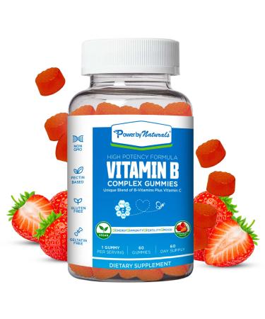 Plant-Based Vitamin B Complex Gummies for Adults - Vegan Formula for Prenatal Support Energy & Mood Boost - Non-GMO 3rd Party Tested - B-Complex Vitamin Supplements for Women & Men - 60 Ct.