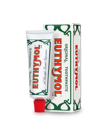 Euthymol  Original Toothpaste  2.5 oz | Pink Flouride-Free Toothpaste for Fresh Breath  Plaque & Tartar Remover Oral Teeth Care | Classic Toothpaste in Travel Size Aluminum Recyclable Tube 2.54 Fl Oz (Pack of 1)