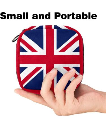 UK Flag Portable Period Bag | Sanitary Napkin & Menstrual Cup Storage for Women & Teens - Buy Online on GoSupps.com