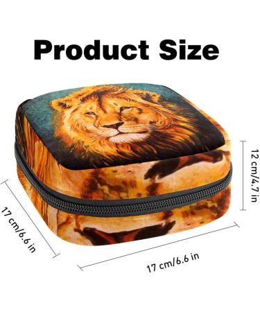 Menstrual Bag with Zipper for Women & Girls - Stylish Lion Design | Shop Internationally - Buy Online on GoSupps.com