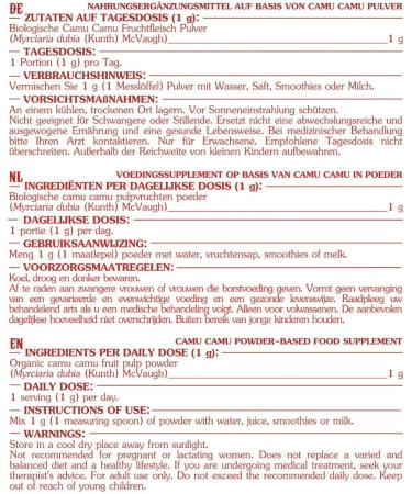  POWDER NOTHING BUT PLANTS CAMU CAMU ORGANIC * 100 servings/Camu camu powder 100g * Anti-inflammatory antioxidant immune system - Buy Online on GoSupps.com