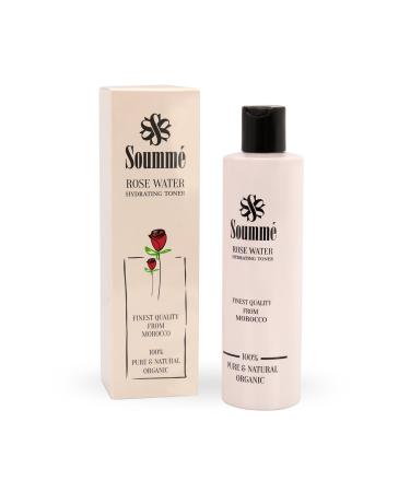 As far as rose water - 100% organic organic and of course - a total of 280 ml - cleaning nourishing and moisturizing - vegan and organic certified