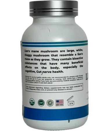 Mother Nature Lion's Mane (Hericium erinaceus) Mushroom Supplement - 1000mg - 120 Vegan Pullulan Capsules - Made in USA - Buy Online on GoSupps.com