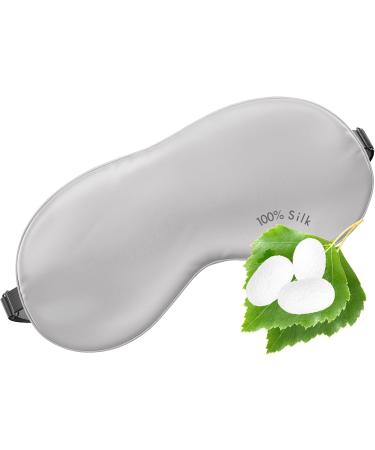Liebesfreunde 100% Real Silk Eye Mask | Comfortable Sleep Mask for Men & Women | Soft Blindfold in Silver Grey - Buy Internationally! - Buy Online on GoSupps.com