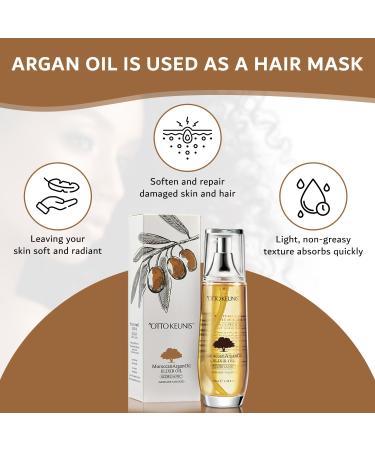 Professional Organic Argan Oil Hair Treatment Paraben & Sulfate Free 100ml | Moisturizing Oil for All Hair Types with Vitamin E - Buy Online on GoSupps.com