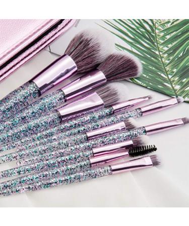 10-Piece Makeup Brush Set with Flash Handle & Purple Cosmetic Bag Perfect for Foundation Blush & Eyeshadow | International Shipping Available - Buy Online on GoSupps.com