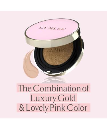LA MUSE Correct Care Complete Cushion Foundation - Moisture Glow Full Coverage Lightweight Natural Beige for All Skin Tones | Protects & Radiates Skin (1 Refill Included) - International Shipping Available - Buy Online on GoSupps.com