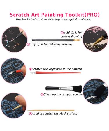 Scratch Art Rainbow Painting Paper - DIY City Crafts for Women, Engraving Art for Kids & Adults - Easter & Christmas Birthday Gift Set - 8 Sheets - Fireworks & Girls - Buy Online on GoSupps.com