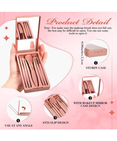 Bridesmaid Proposal Gifts - 6 Sets Mini Travel Makeup Brushes & Cosmetic Bags | Perfect for Wedding Bridal Shower & Bachelorette Party (Cameo Brown - Buy Online on GoSupps.com