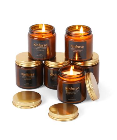 Citronella Candles Outdoor and Indoor Citronella Scented Candles for Home 100% Natural Soy Wax Aromatherapy Candles Gift Set for Indoor or Outdoor Garden Patio Camping Picnic Glass