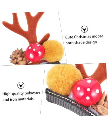 DOITOOL 6 Pairs Christmas Hair Clips Deer Hair Barrette Antlers Hair Clip Santa Hair Clip Mini Mushroom Deer Antlers Hairpins Christmas Hair Barrettes Child Polyester Accessories - Buy Online on GoSupps.com
