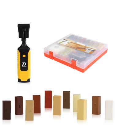 Floor & Furniture Cracks Repair Kit with Melting Tool, Sandable & Quick Drying HardWax Filler for Hardwood Matches Maple, Oak, Cherry, Walnut & Mahogany Red
