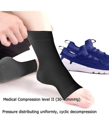 eYotto Compression Ankle Support Sleeve for Pain Relief and Stability - Black (16-19cm) - Buy Online on GoSupps.com