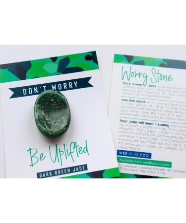 Dark Green Jade Crystal Thumb Stone for Meditation, Stress Relief, and Chakra Healing - Spiritual Energy Gift - Buy Online on GoSupps.com