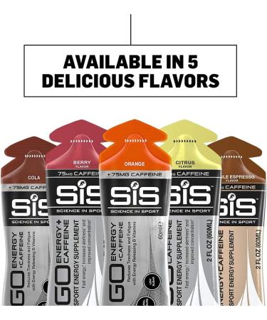 Science in Sport Energy Caffeine Gels - 22g Carbohydrates, 75mg Caffeine, Citrus Flavor - 6 Pack - Buy Online on GoSupps.com