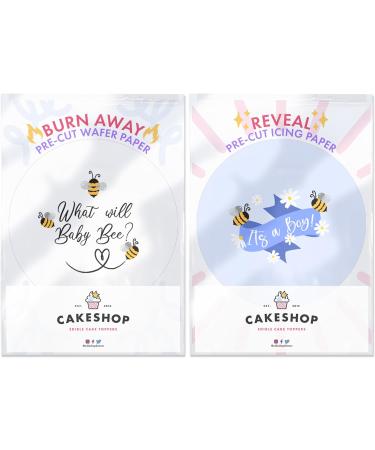 Cakeshop Burn Away Edible Cake Topper Pack | 1 x Icing sheet & 1 x Wafer Sheet | Cute it s a Boy Gender Reveal Bee Theme | Personalise With Your Custom Text | Multiple Shapes & Sizes to Choose Non-prime - Buy Online on GoSupps.com