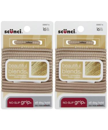 Scunci No Slip Grip Elastic Hair Ties Blonde 16 pk 2 pk
