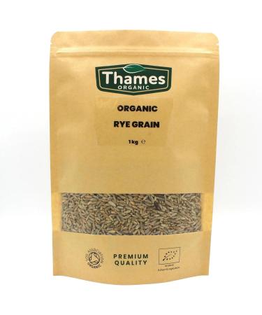 Organic Rye Grain 1kg - GMO-Free Whole Grain for Baking & Cooking - Vegan Raw Certified - Nutritious & Flavorful - Thames Organic - Buy Online on GoSupps.com