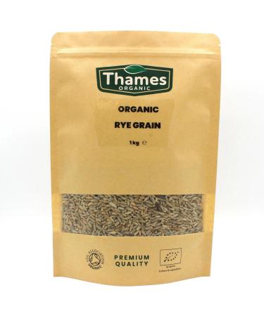 Organic Rye Grain - Whole Grain No Additives or Preservatives - Vegan Raw GMO-Free Certified Organic - Nutritious and Flavorful - Ideal for Baking and Cooking - Thames Organic 1kg - Buy Online on GoSupps.com