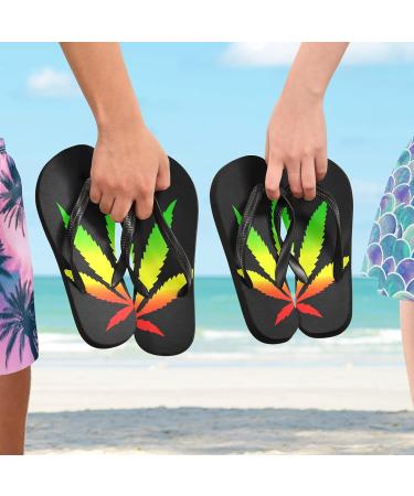 Buy Mnsruu Marijuana Leaf Flip Flops | Stylish Sandals for Men & Women | Perfect for Travel & Spa - Buy Online on GoSupps.com