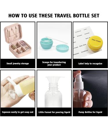 Silicone Travel Bottles Set with Jewelry Case Refillable TSA Approved Containers for Toiletries, Shampoo, Conditioner, Lotion, and More - Buy Online on GoSupps.com