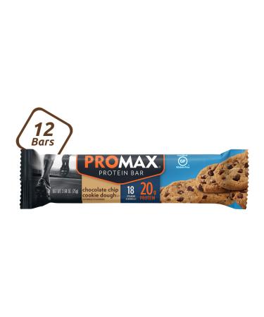 Promax Chocolate Chip Cookie Dough, 20g High Protein, Gluten Free, 12 Count Chocolate chip Cookie Dough 12 Count (Pack of 1) - Buy Online on GoSupps.com
