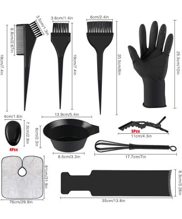 Dreamtop 18 Pcs Hair Dye Kit with Brush, Bowl, Gloves, Cape & Highlighting Board - Ideal for Bleaching & Coloring Hair - Buy Online on GoSupps.com