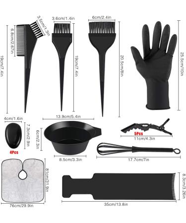 Dreamtop 18 PCS Hair Dye Coloring Kit - Salon Quality Hair Tinting Bowl, Brush, Gloves, Highlighting Board, Mixer, Cape, Ear Cover - for Professional and Home Hair Coloring & Bleaching - Buy Online on GoSupps.com