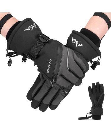 Caracaleap Ski Gloves for Men & Women - Waterproof Windproof Winter Snow Gloves - Black - Buy Online on GoSupps.com