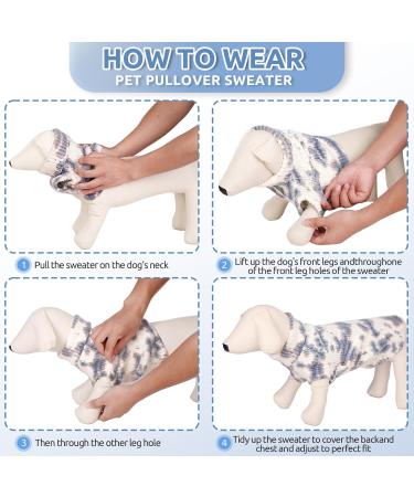 Cit toile Warm Winter Dog Sweater | Soft Knitted Turtleneck Pet Coat for Cold Weather | Color Gradient Design for Small & Medium Dogs (Blue) - Buy Online on GoSupps.com