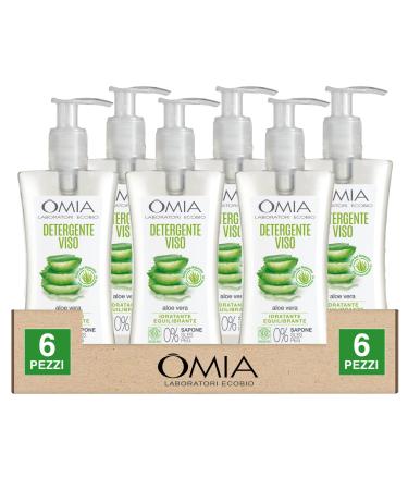 Omia Omia Laboratoires Ecobio Face and Eye Cleanser Ecobio Balancing Moisturizing Makeup Remover with Aloe Vera for Combination and Oily Skin Soap-Free ICEA Certified Eco Bio Cosmetics 6 Bottles of 200