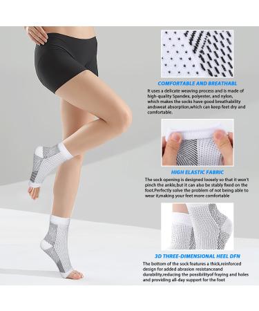 Functional Socks for Neuropathy | Soothe Compression & Ankle Brace Socks for Men & Women - L/XL White - Buy Online on GoSupps.com