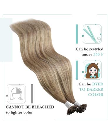 Youngsee Ombre Bonding Extensions - Real Hair U-Tip Brown to Blonde 50cm | Premium Quality 50g #8A/60/8A - Buy Online on GoSupps.com