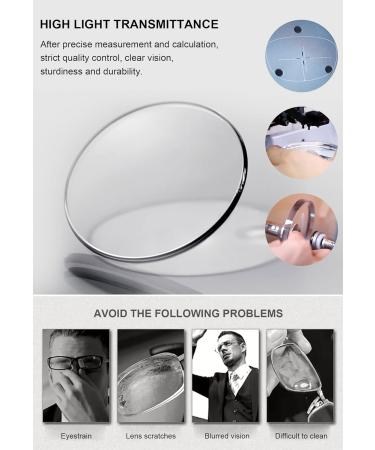 Vevesmundo Metal Reading Glasses Half-Moon Design | 3.5 Diopter Semi-Frame Glasses for Men & Women - Stylish Visual Aid - Buy Online on GoSupps.com