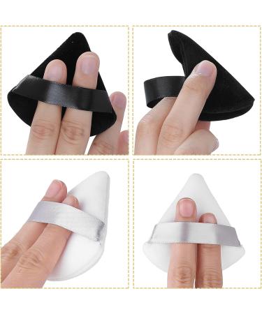 Sibba 4-Piece Triangle Powder Puffs Set for Face & Body | Soft Plush Makeup Foundation Sponges | Washable & Reusable | Ideal for Loose Powder Wet Dry Makeup | Black & White - Buy Online on GoSupps.com