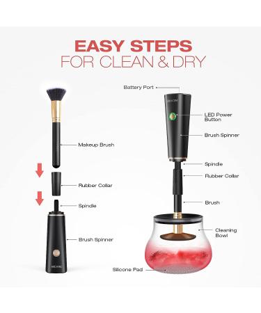 NICARE Premium Makeup Brush Cleaner & Dryer - Electric Automatic Brush Cleaner Spinner for Deep Cleaning Makeup Brushes - Beauty Tool for Quick & Efficient Cleansing (Black) - Buy Online on GoSupps.com