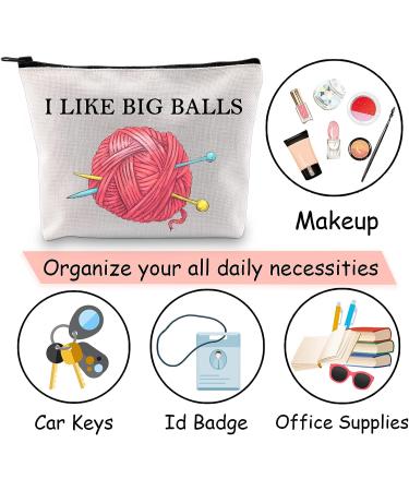 JXGZSO Crochet Supplies & Knitting Project Bag - Big Balls Make Up Bag, Funny Knitting Gift - Buy Online on GoSupps.com