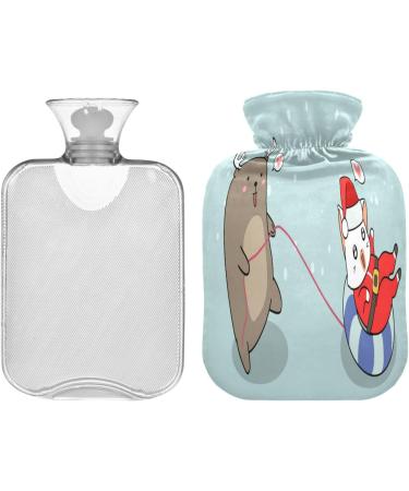 Reindeer Santa Cat Hot Water Bottle - 2L Soft Fleece Cover for Hot & Cold Relief | International Shipping Available - Buy Online on GoSupps.com