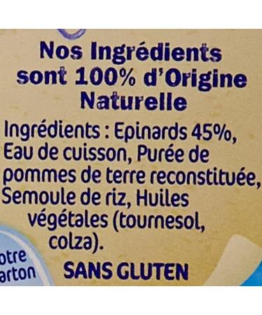Nestl - NaturNes Pur e Epinards - Pur e de L gumes pour B b 4 Mois+ - Alimentation B b Cuite la Vapeur - Recette Naturelle Sans Sel Ajout - Sans Colorant ni Conservateur - Fabriqu e en France - Buy Online on GoSupps.com
