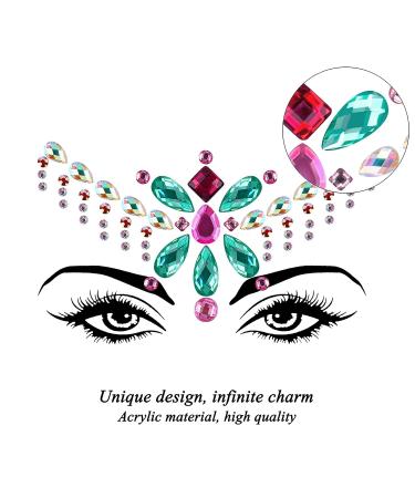 SIQUK 16 Sets Mermaid Face Jewels - Crystal Rhinestone Stickers for Festival, Rave, Carnival Party - Buy Online on GoSupps.com