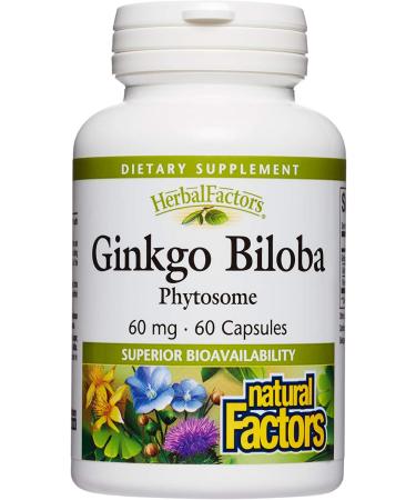 Natural Factors Ginkgo Biloba Phytosome 60 mg 60 Capsules - Buy Online on GoSupps.com