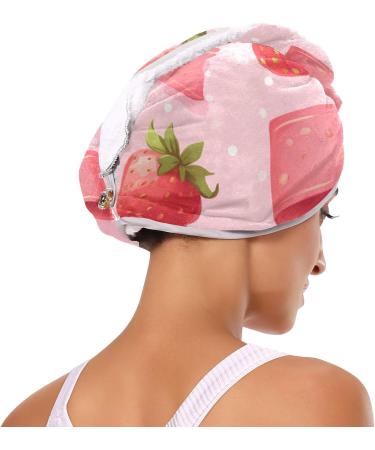 Bow Tie Strawberry Hair Towel 2 Pack | Super Absorbent Quick Dry Hair Turbans for Women & Girls - Buy Online on GoSupps.com