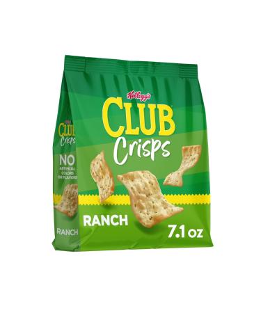 Kelloggs Club Cracker Crisps, Baked Snack Crackers, Party Snacks, Ranch, 7.1oz Bag (1 Bag)