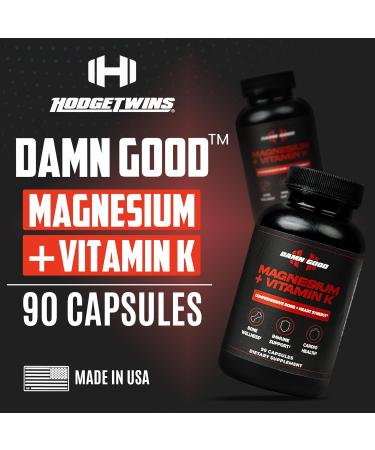 DAMN GOOD The Hodge Twins K2 Magnesium Supplement Advanced Formula for Focus Clarity & Energy Premium Neuro Capsules with Adaptogenic Herbs & Nutrients Vegan & Non-GMO 90 Count - Buy Online on GoSupps.com