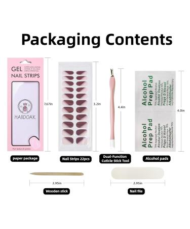 Buy Peachy Pink Gel Nail Strips | 22 Long-Lasting Self-Curing Nail Wraps | Easy Application with Prep Pads & Tools - Buy Online on GoSupps.com