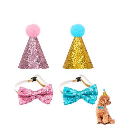 Birthday hat dog birthday hat dog birthday fly sequin set for dogs and cat dog birthday set for pet birthday party decoration accessories blue pink 2 pieces - Buy Online on GoSupps.com